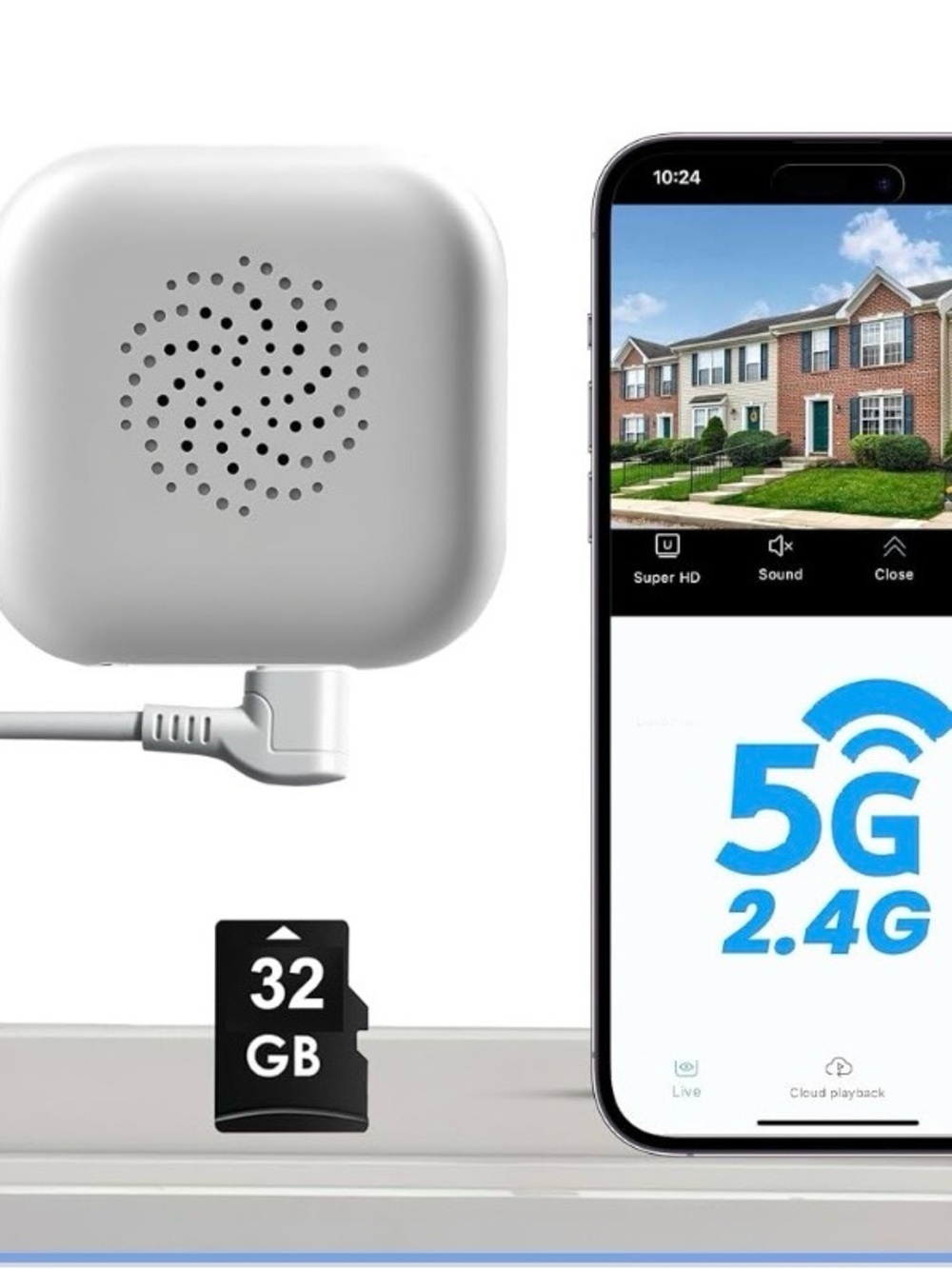 NEW - 2K Window Camera with 32GB Memory Card, 5GHz & 2.4GHz WiFi Indoor Cameras